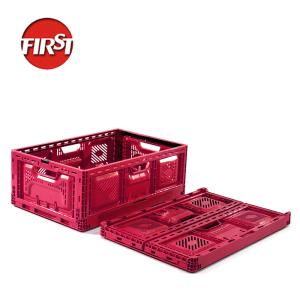 China Plastic Collapsible Vegetable Box 600*400*220mm Mesh Style Delivery Harvest Basket factory