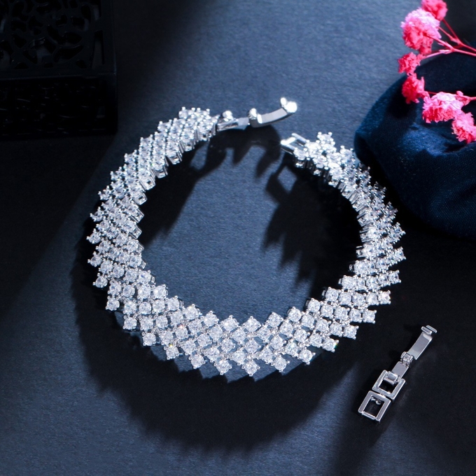 Crystal Adjustable Bracelet Bangle for Women Gold Silver Color Wedding Bracelets & Bangles Jewelry Gift