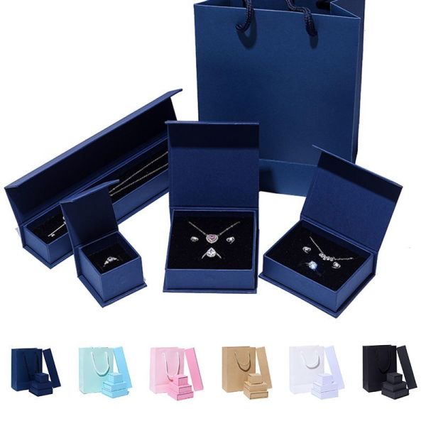 Custom Logo Printed Bow Tie Lid and Base Cardboard Paper Packaging Gift Box, Foam Insert Earrings Necklace Jewelry Box