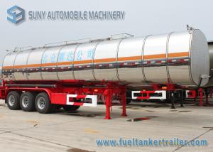 China Ellipse Steam Heat Bitumen Tank Trailer , 28000L 2 Axle Semi Truck Trailer factory