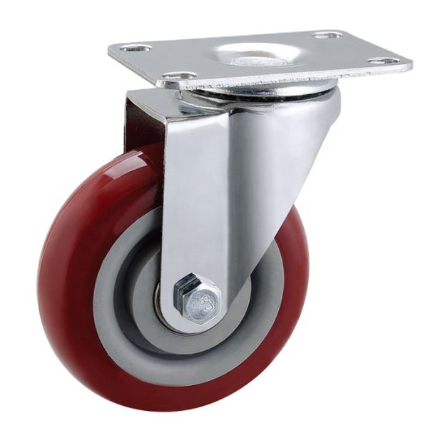 Industrial 300lbs 500lbs Loading Capacity PU Material Iron Heavy Duty Casters