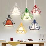 Diamond-shaped Iron Pendant Lamp, perfect for restaurants / dinning room / cafes