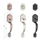 Classic Hexagonal Door Handle Yellow Bronze Room Door Lock Split Body Wood Door