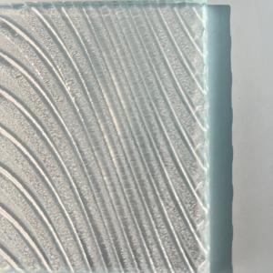 China White Transparent Textured Patterned Glass Wall Partition For Decoration factory