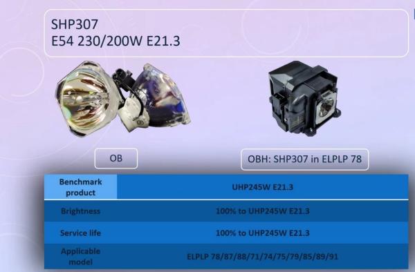 Phoenix SHP307OB Projectors Bulbs For ELPLP71 ELPLP74 ELPLP75 ELPLP78 ELPLP79