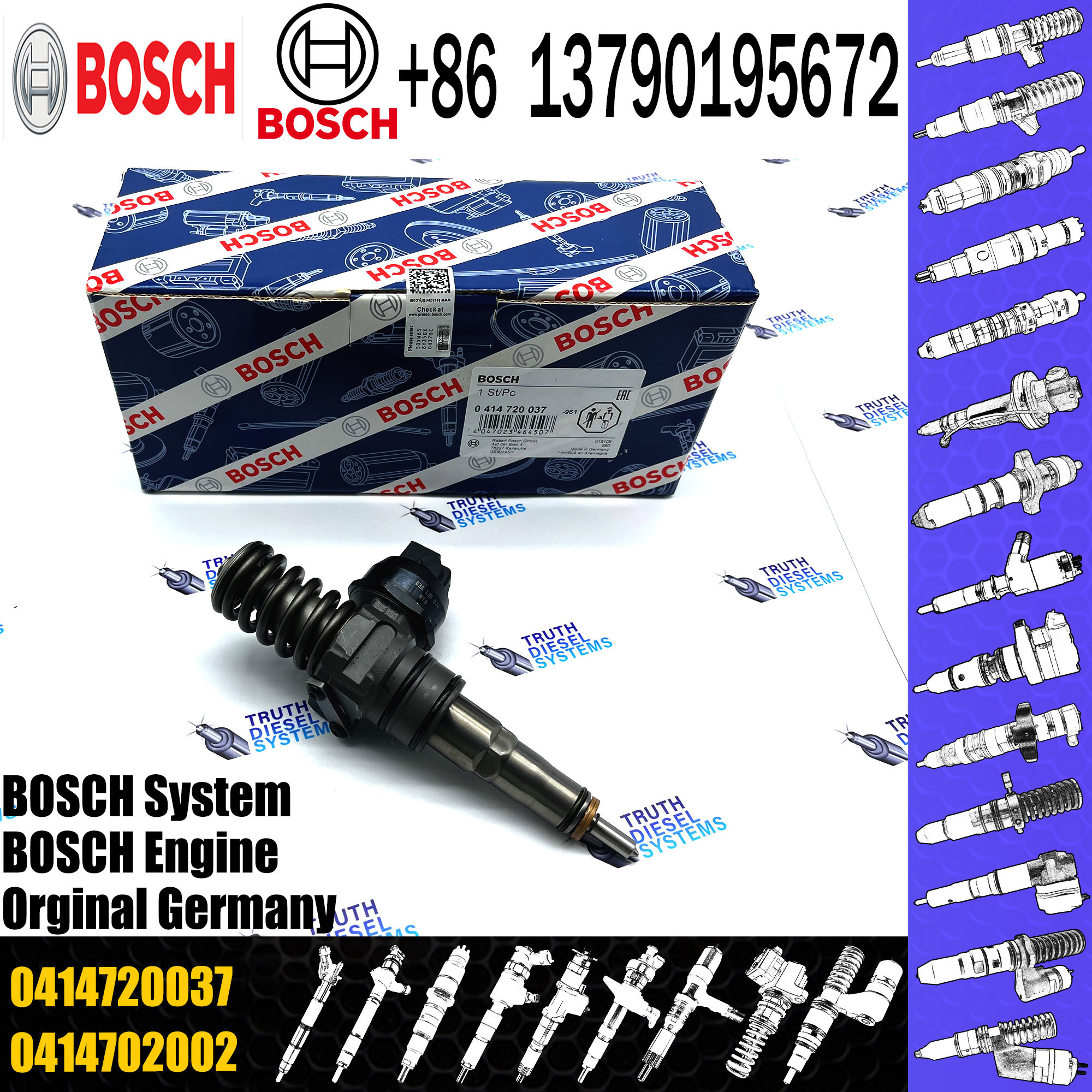 Common Rail Injector 0414720037 Diesel Fuel Injector Unit Injector System Nozzle 0414720037