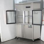 Upper Double Glass Door Stainless Steel Freezer 4 Door Commercial