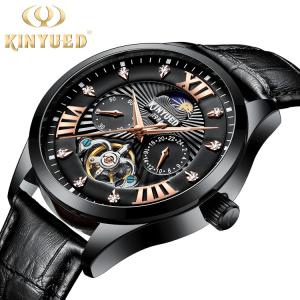 China Black Luxury Mens Mechanical Watches Moonphase Automatic Watch factory
