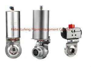 China SUS304/316L Sanitary Stainless Steel Pneumatic Butterfly Valve factory