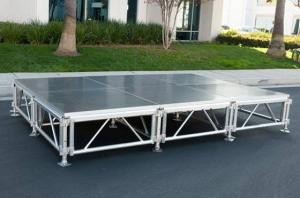 China Adjustable Mobile Portable Stage , Aluminum Plywood Platform Stage factory