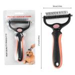 TPR Dog Hair Remover Brush Portable Double Side Shedding Comb For Dogs