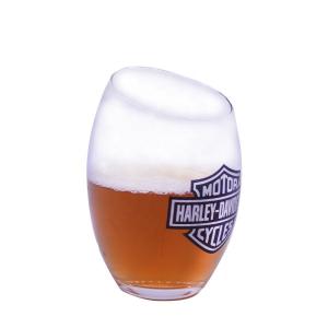 China Angled Top 10oz Handmade Whiskey Glass With Color Logo Print factory