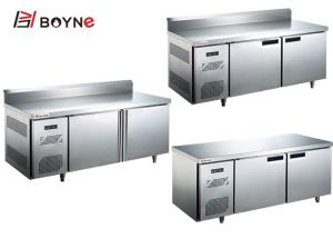 China Hotel Industrial Catering Fridge Glass Door Display Work Bench Freezer factory