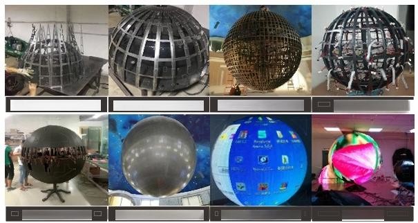 P2.0mm LED Spherical Screen Series 360 Degree Full View Display Sizes Customized