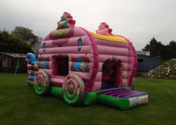 Princess carriage inflatable jumping castle slide with lead free material on
