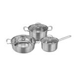 Wholesale Stainless Steel Pot Cookware 201 Set Stock Pots 18/20/26cm Soup Pot