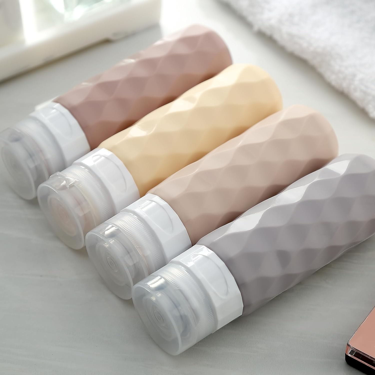 Mint Green Color Silicone Travel Bottle Set 90Ml For Toiletries