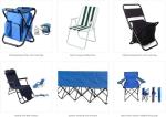 Blue Fabric Folding Double Two Seats Camping Beach Chair With Umbrella Chair