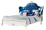 New Design Antique Luxury Classic Wooden Carved Upholstered Leather King Size