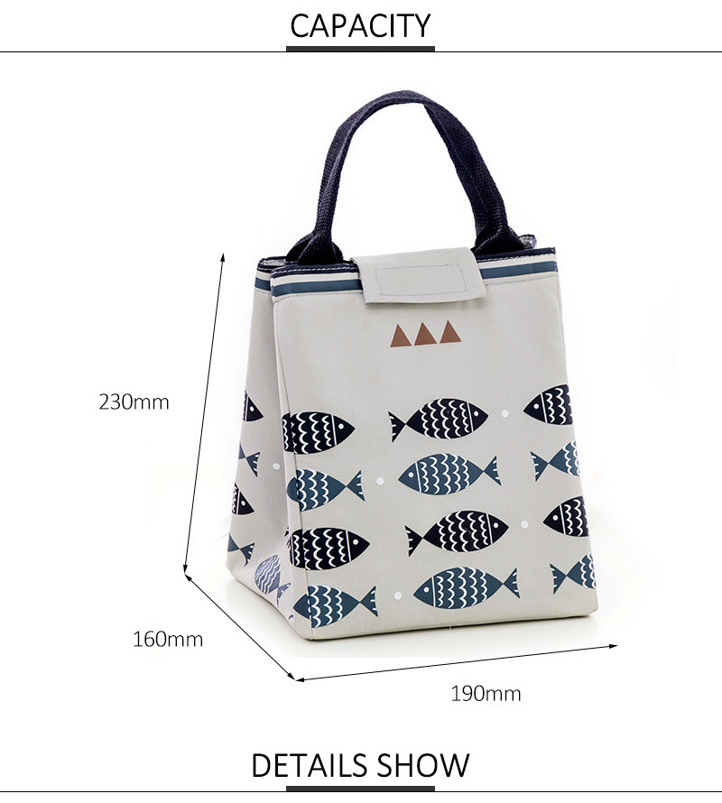 Japanese Pattern Women Insulated Lunch Cooler Bags