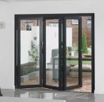 Aluminum Frame Folding Glass Patio Doors High Security Hurricanes Resistance