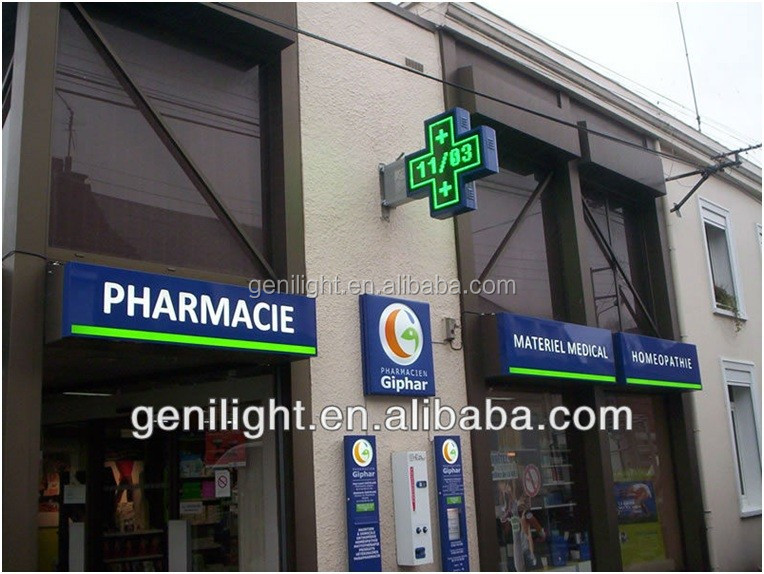 3D Animation LED Display Attractive Led Pharmacy Cross Display with 1280 / 2560 dots