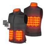 Classic Men'S Heated Vest Sleeveless Vest Carbon Fiber 3 Level Temperature