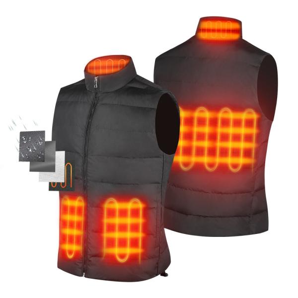Classic Men'S Heated Vest Sleeveless Vest Carbon Fiber 3 Level Temperature
