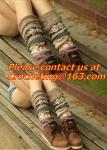 leg warmers loose socks wool blend button down pierced decoration boot socks