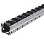 Black JY 2046F Metal Roller Track PP Wheel Aluminium Roller Track