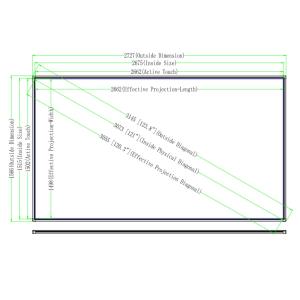 China 120 Inch Interactive Whiteboard Aluminum Alloy Frame Black Color factory