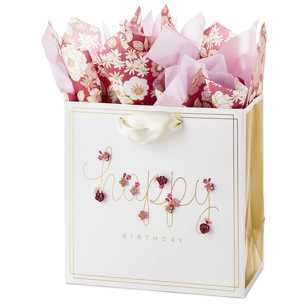 Industrial Custom Flower Bouquet Carrier Paper Bag with CMYK 4 Color Offset Printing