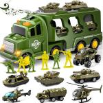 Friction Power Vehicle Toy Carrier Transport Trucks Car Set for Toddlers Age 2-4