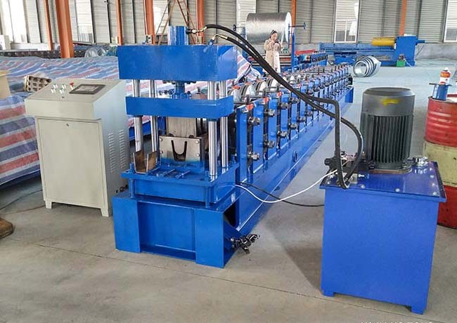 Blue Color Purlin Roll Forming Machine Yield Strength 235Mpa With 14 Steps Rollers
