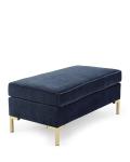 Hot sale stainless steel leg white linen ottoman classic bench for living room