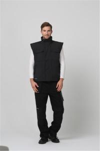 China 100% Polyester Lining Cold Weather Workwear 180gsm Black Winter Vest Mens factory
