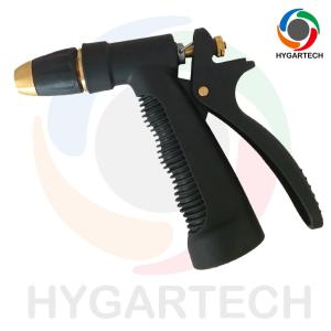 China Metal Garden Hose Nozzle Black Gun With Rear Trigger Control factory
