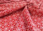 Eyelet Chiffon Polyester Red Stretch Lace Fabric , Colored Flower Lace Dress