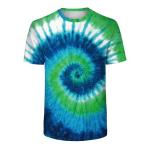 Short Sleeve Cotton Plus Size Ladies Shirts Quick Dry Fitness Tie And Dye