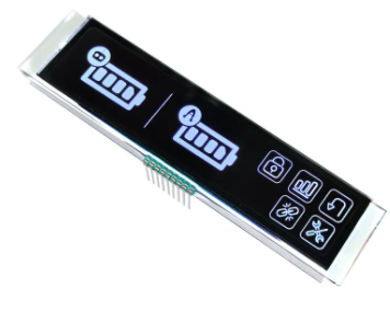 6 O'clock Viewing Angle VA LCD Display 4.5V 9PIN for White Graphics on Black
