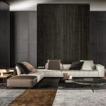 Velours Sumptuous Corner Sectional Sofa Small , Pine Living Room Sofas And