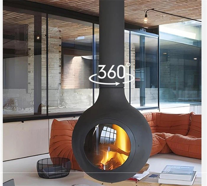 Suspended Freestanding Wood Burning Hanging Fireplace Modern