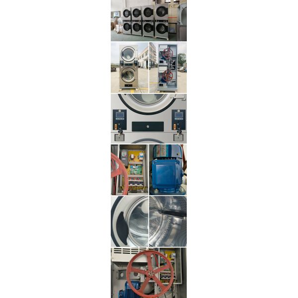 High-Efficiency Double-Deck Self-Service Laundry Dryer - Multi-Language, Remote Monitoring, Gas/Electric Heating