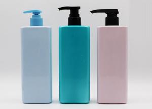 China 500ml PET Plastic Cosmetic Bottles Black Lotion Pump For Cosmetic Packaging factory