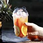 6 Color Printing Disposable Plastic Cups 700ml With Lids And Straw Customized
