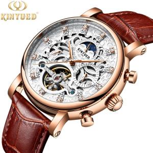 China Diamond Decoration Skeleton Mechanical Watch Ladies Mechanical Watch factory