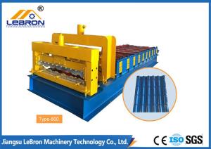 China New 6500 mm long color steel glazed tile roll forming machine / glazed roof tile roll forming machine factory