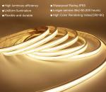 Dotless IP65 Waterproof COB Flexible LED Strip 220V 450 Leds Ribbonflex LED Tape