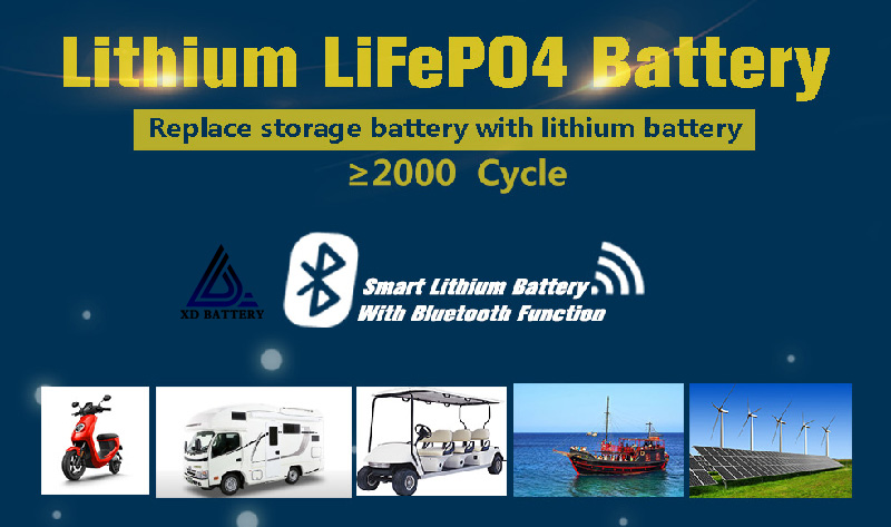 Rechargeable Sealed LiFePO4 12.8V 50AH BMS Lithium Marine Batteries For Control System