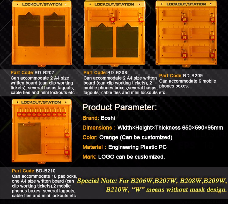 Combined Design Brady Lockout Station With Clip Working Tickets Function